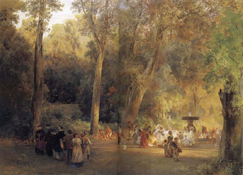 Oswald achenbach The park near the Roman oil painting picture